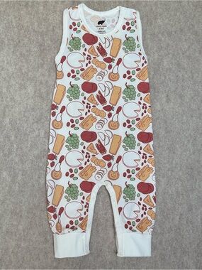 +NWOT Monica + Andy Charcuterie Picnic Tank Romper 6-9M Baby Organic Cotton